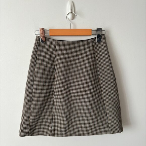 Aritzia Babaton Modern Mini Skirt Check Plaid Size 0 - Picture 5 of 8